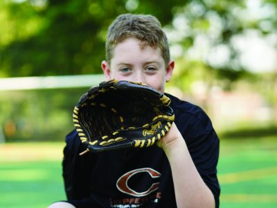 a boy playing baseball