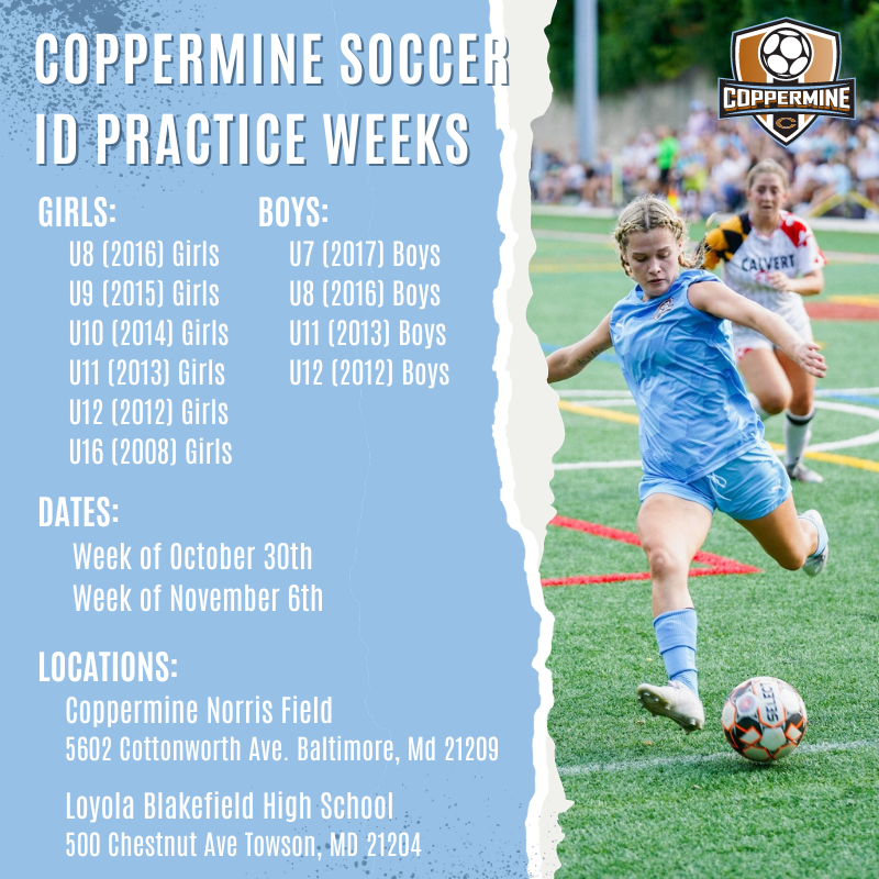 Coppermine Club Soccer ID Practice Weeks